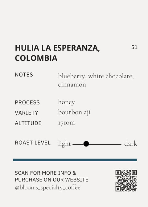 Colombia La Esperanza Bourbon Ají Honey קולומביה לה אספרנזה בורבון האני