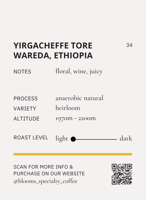 אתיופיה, יירגישף אנירובי tore wareda yirgacheffe Ethiopia