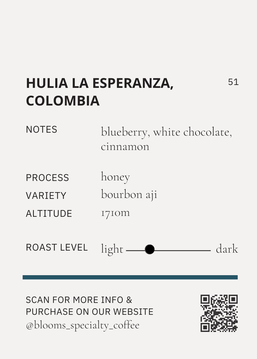 Colombia La Esperanza Bourbon Ají Honey קולומביה לה אספרנזה בורבון האני