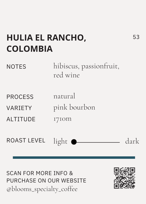 Colombia San Agustín Pink Bourbon קולומביה סאן אגוסטין פינק בורבון