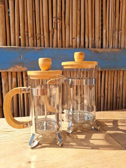 פרנץ’ פרס זכוכית עם עץ – 600 מ”ל French Press with Wooden handle 600 Milliliter